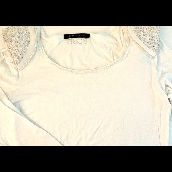 BCBG LS Dress Top w/studded shoulder detail - Picture 2 of 2
